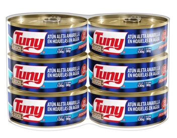 TUNY SIX PACK CLASICO AGUA 130