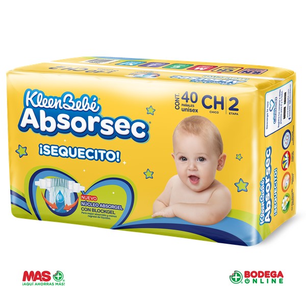 PAÑAL KBB ABS ET2 CH 40´S X 4
