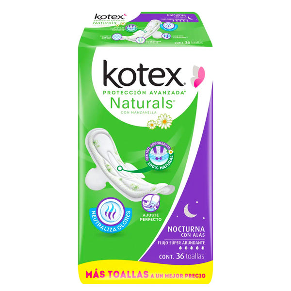TF KOTEX NATURALS NOC C/A 36X6