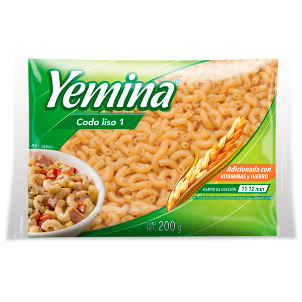 PASTA CODO LISO 1 YEMINA 200GR