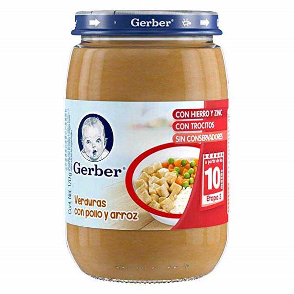 GERBER VERD/POLLO/ARROZ ET.3