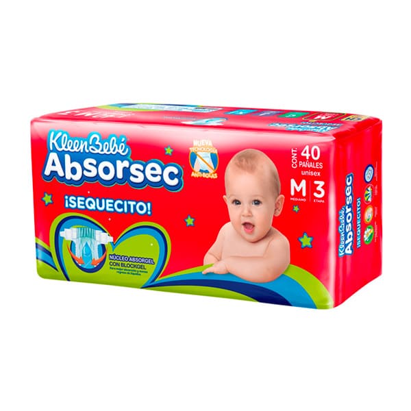 PAÑAL KBB ABSORSEC MED 40 PZAS