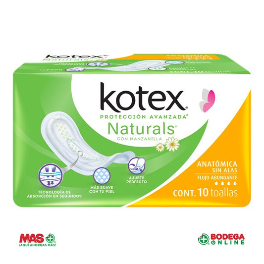 KOTEX TOALLA CON MANZ 10 PZ