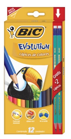 BIC COLORES EVOL BX 12 + 2