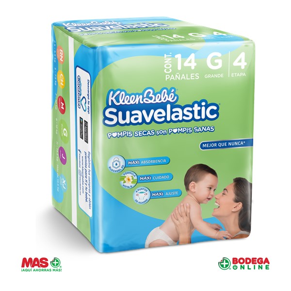 PAÑAL SUAVELASTICMAX GDE 14PZ